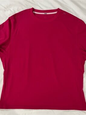 Lululemon License to Train T-Shirt Mens XL Relaxed Fit Short Sleeve Magenta Pink